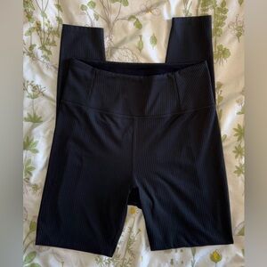 Girlfriend Collective Black RIB High-Waisted Leggings